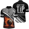 US Flag 8 Ball 3D Jersey Shirts, Just The Tip I Promise Billiard Jerseys, Personalized Billiard Team Jersey Shirt