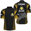 US Flag 9 Ball Pool 3D Jersey Shirts, Style Black Yellow Billiard 9 Ball Jerseys, Personalized Billiard Team Jersey Shirt