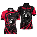 Red Glass Break 8 Ball Billiard 3D Polo Shirts, Personalized Billiard Polo Shirt