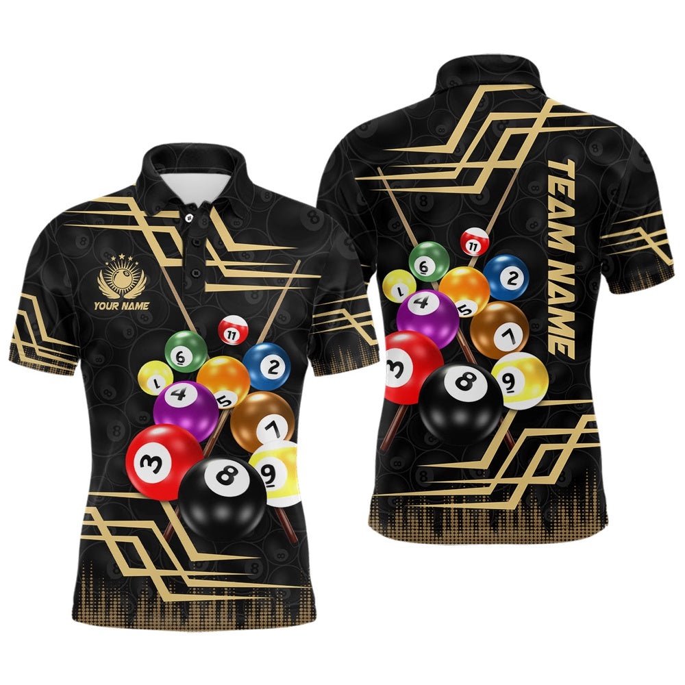 3D Billiard Balls Polo Shirts Custom Billiards Outfit Idea For Team, Personalized Billiard Polo Shirt