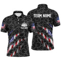 Custom Patriotic Bowling Shirts For Men, American Flag Bowling Uniform Bowlers Outfit Black, Personalized Bowling Team Shirt