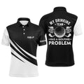 Black White Men's Golf Polos Shirts Custom My Drinking Team Has A Golfing Problem, Golf Beer Team Shirt, Golf Polo Shirt, Golf Shirts