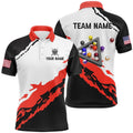 3D Black Red Billiard Balls Polo Shirts Custom Team Name Billiard Polo, Personalized Billiard Polo Shirt