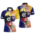 Custom Name Multicolor Billiard Balls 3D All Over Printed Polo Shirts, Billiard Lover Team, Personalized Billiard Polo Shirt