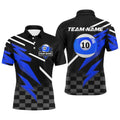 10 Ball Pool Tournat Billiards Shirts, 10 Ball Billiard Blue Team Polo, Personalized Billiard Polo Shirt