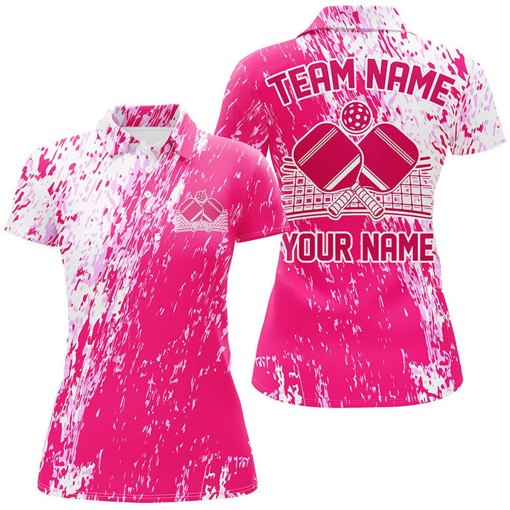 Custom Pink Pickleball Team Shirts Uniform, Women's Pickleball Outfit Pickleball Apparel, Pickleball Polo Shirts
