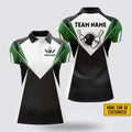 Custom Name And Team Bowling Pattern Women Bowling Polo Shirt - Gift For Bowling Enthusiasts