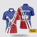 Custom Name American Flag Bowling Pattern Bowling Jersey Shirt - Gift For Bowling Enthusiasts