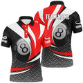 8 Ball Billiard Red Version 3D Polo Shirts Best Custom Gifts For Pooler, Personalized Billiard Polo Shirt