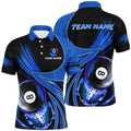 3D Blue Polo Billiard 8 Ball Polo Shirts Custom Team League Billiard Shirts, Personalized Billiard Polo Shirt