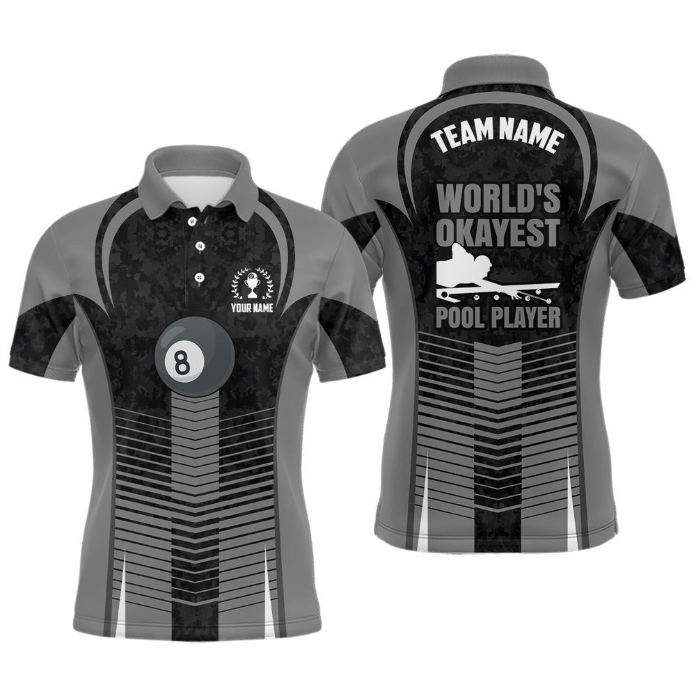 8 Ball Billiard Funny Pool Player Custom Custom Billiards Polo, Personalized Billiard Polo Shirt
