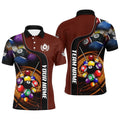 3D Billiard Balls Red Dark Custom Billiard Shirts, Billiard Team Polo Attire, Personalized Billiard Polo Shirt