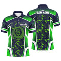 8 Ball Billiard Abstract Green 3D Polo Shirts Best Custom Pool Player Costume, Personalized Billiard Polo Shirt