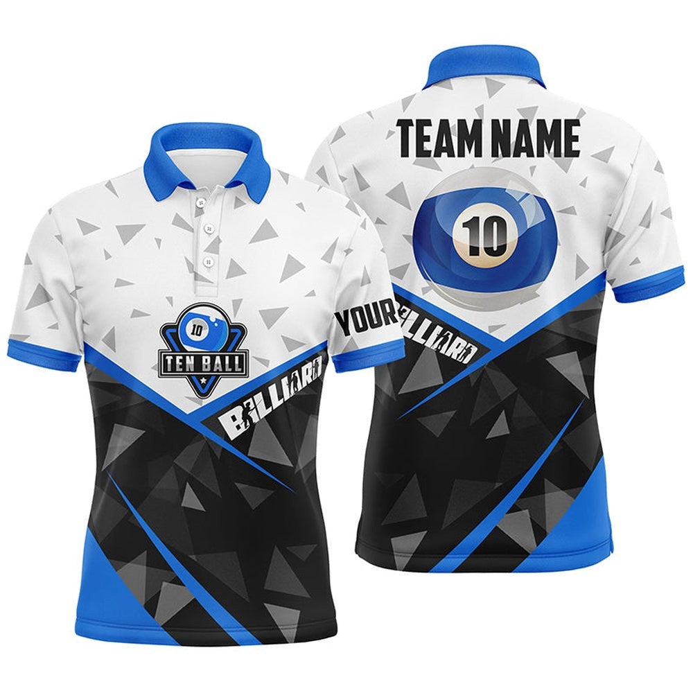 10 Ball Pool Billiard Polo Polo Shirts, Name 10 Ball Billiards Team Shirts, Personalized Billiard Polo Shirt