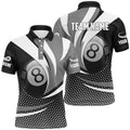 8 Ball Billiard Grey Version 3D Polo Shirts Best Custom Gifts For Pooler, Personalized Billiard Polo Shirt