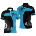 3D Funny Billiard Player 8 Ball Pool Blue Black Polo Shirts, Billiards Polo, Personalized Billiard Polo Shirt