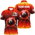 3D 8 Ball Pool And Cue Fire Billiard Polo Shirts Custom Billiard Apparel Polo, Personalized Billiard Polo Shirt