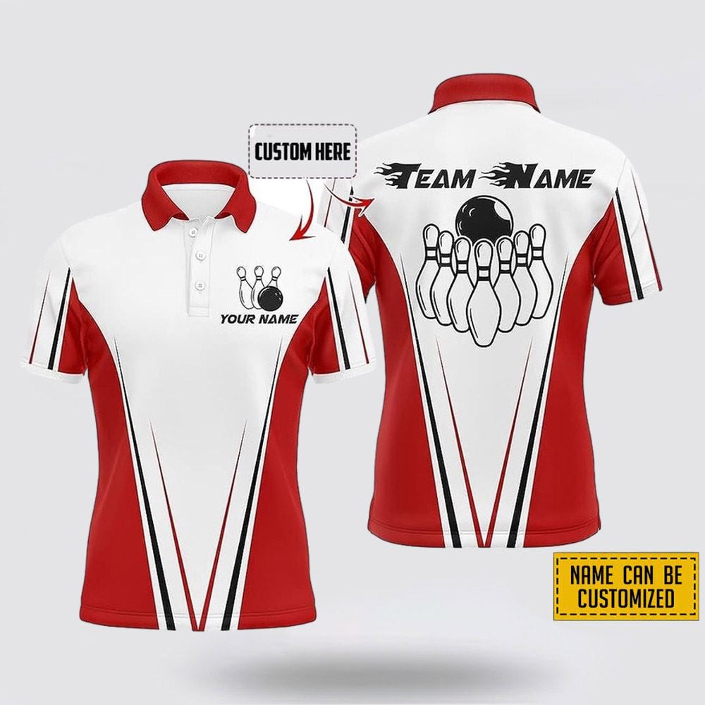 Custom Name Team Pattern Bowling Jersey Shirt - Gift For Bowling Enthusiasts