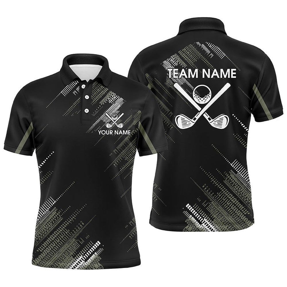 Black Men's Golf Polo Shirts Custom Golf Clubs Team Golf Shirts, Gifts For The Golfer, Golf Polo Shirt, Golf Shirts