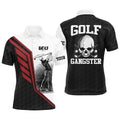 Black White Men's Golf Polo Shirt Custom Golf Gangster Golf Ball Golf Polos For Men Golf Gifts For Dad, Golf Polo Shirt, Golf Shirts
