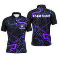 Blue And Purple Custom Bowling Team Shirts For Men And Women, Bowling Tournament Outfits, Personalized Bowling Team Shirt