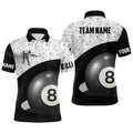 3D Funny Billiard Player Polo Shirts, Custom 8 Ball Pattern Billiards Polo, Personalized Billiard Polo Shirt