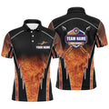 Customized Orange Black Archery Polo Shirts For Men, Archery Performance Team Uniform Shirts, Custom Archery Team Polo Shirt