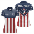 Custom Patriotic US Flag Pickleball Polo Shirts For Women, Pickleball League Shirt, Pickleball Polo Shirts