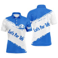 Blue And White Men's Golf Polo Shirts Custom Name Let'S Par Tee Best Men's Golf Wear, Golf Polo Shirt, Golf Shirts