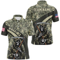 Death Skeleton Green Camo Billiard Shirts Custom Military Billiard Polo, Personalized Billiard Polo Shirt