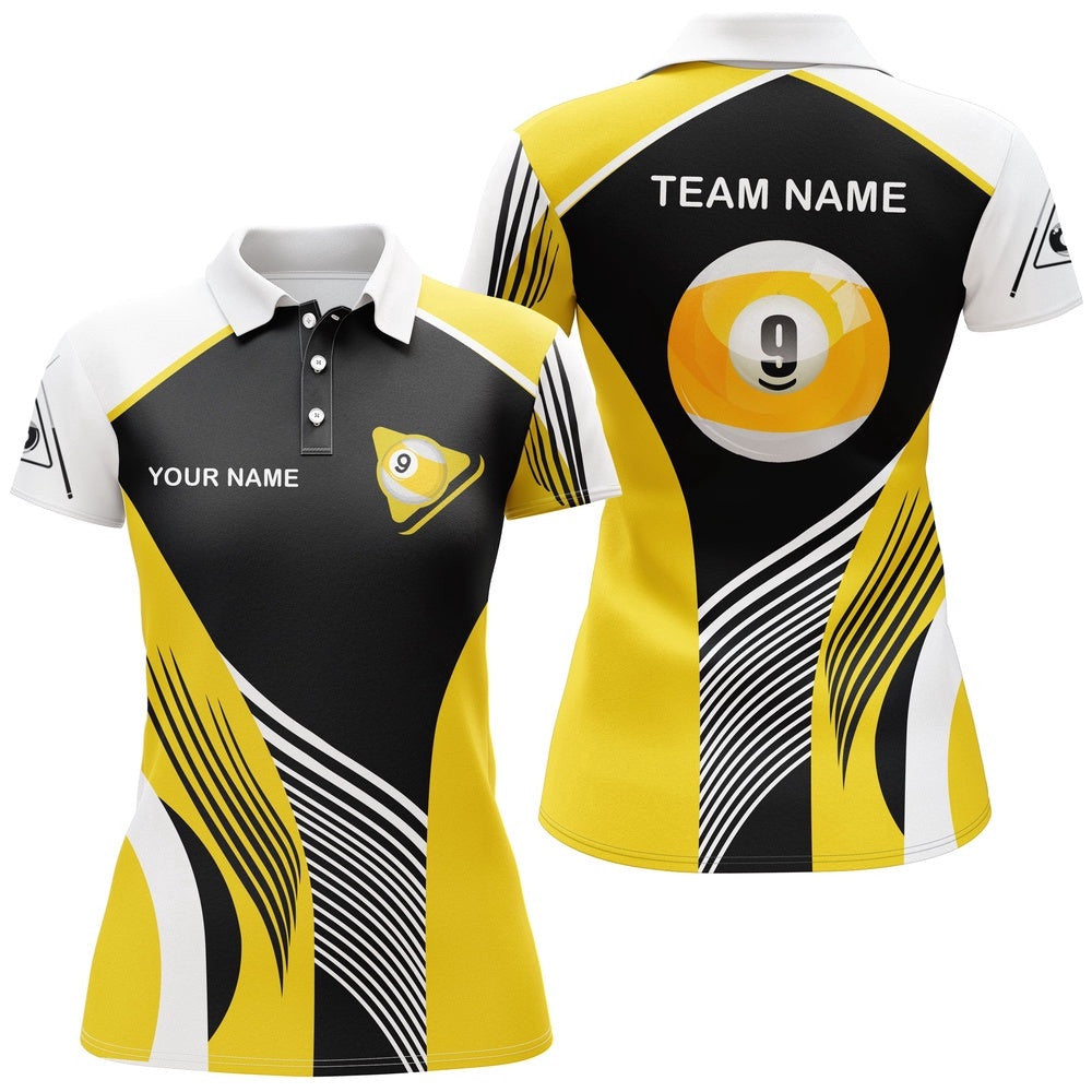 Customized 9 Ball Pool Billiards Polo Shirts Custom 9 Ball Pool Shirts, Personalized Billiard Polo Shirt