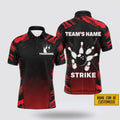 Custom Name Bowling Strike Pattern Bowling Jersey Shirt - Gift For Bowling Enthusiasts