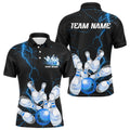 Customize Multicolor Thunder Lightning Bowling Shirts For Men And Women, Strike Bowling Team Polo Shirt, Personalized Bowling Team Shirt