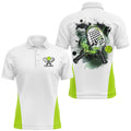 Custom Watercolor Pickleball Polo Shirts, Men's Pickleball Outfits Pickleball Gifts Green, Pickleball Polo Shirts