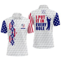 American Flag Argyle Men's Personalized Patriotic Us Golf Shirts For Men, Golf Polo Shirt, Golf Shirts