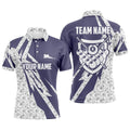 8 Ball Pattern Purple White Custom Billiard Balls Shirts, Personalized Billiard Polo Shirt