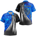 Blue Black Archery Coach Polo Shirts, Custom Target Archery Team Shirts, Custom Archery Team Polo Shirt