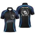 Blue 8 Ball Pool Polo Shirts, Custom Billiard 8 Ball Emblem Trophy Polo, Personalized Billiard Polo Shirt