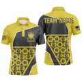 Black Yellow Billiard Polo Polo Shirts, Custom Polo Billiards Apparel, Personalized Billiard Polo Shirt