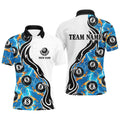 Blue 8 Ball Pool Fire Thunder Lightning Custom Billiard Shirts Team League Billiard Polo, Personalized Billiard Polo Shirt