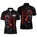 Customized Dragon Bowling Polo Shirts Men Team Bowling Polo Shirt Bowler Outfit Bowling Apparel, Personalized Bowling Team Shirt