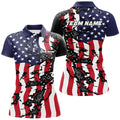 American Flag Custom Pickleball Team Shirts For Women, Patriotic Pickleball Polo Shirt, Pickleball Polo Shirts
