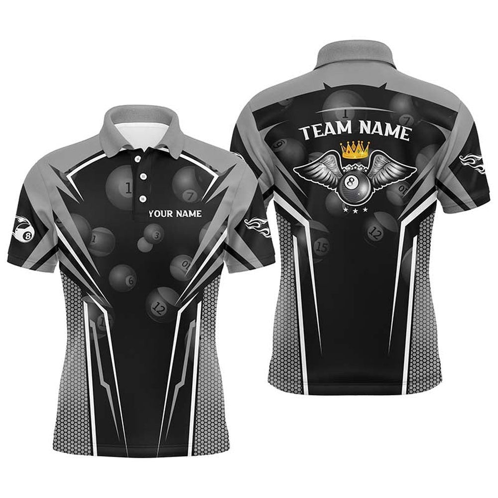 8 Ball Pool 'S Billiard Polo Shirts Best Custom Name Pool Team Polo For Player, Personalized Billiard Polo Shirt