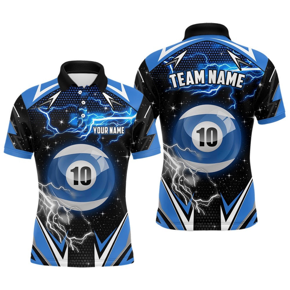 10 Ball Pool Billiard Polo Custom Billiard Polo Shirts Team League Billiard Shirts, Personalized Billiard Polo Shirt