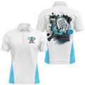Custom Watercolor Pickleball Polo Shirts, Men's Pickleball Outfits Pickleball Gifts Blue, Pickleball Polo Shirts