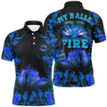 Blue Flame Bowling Shirt Custom Name My Balls Are On Fire Bowling Polo Shirts For Men, Bowling Polo Shirt, Personalized Bowling Team Shirt
