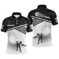 8 Ball Pattern Custom Pool Player Billiards Polo, Personalized Billiard Polo Shirt