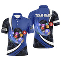 Customized Black Blue Billiard Balls 3D Polo Shirts Best Custom Billiard Team Polo, Personalized Billiard Polo Shirt