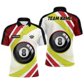 8 Ball Pool Red Green Custom Billiard Balls Polo, Personalized Billiard Polo Shirt