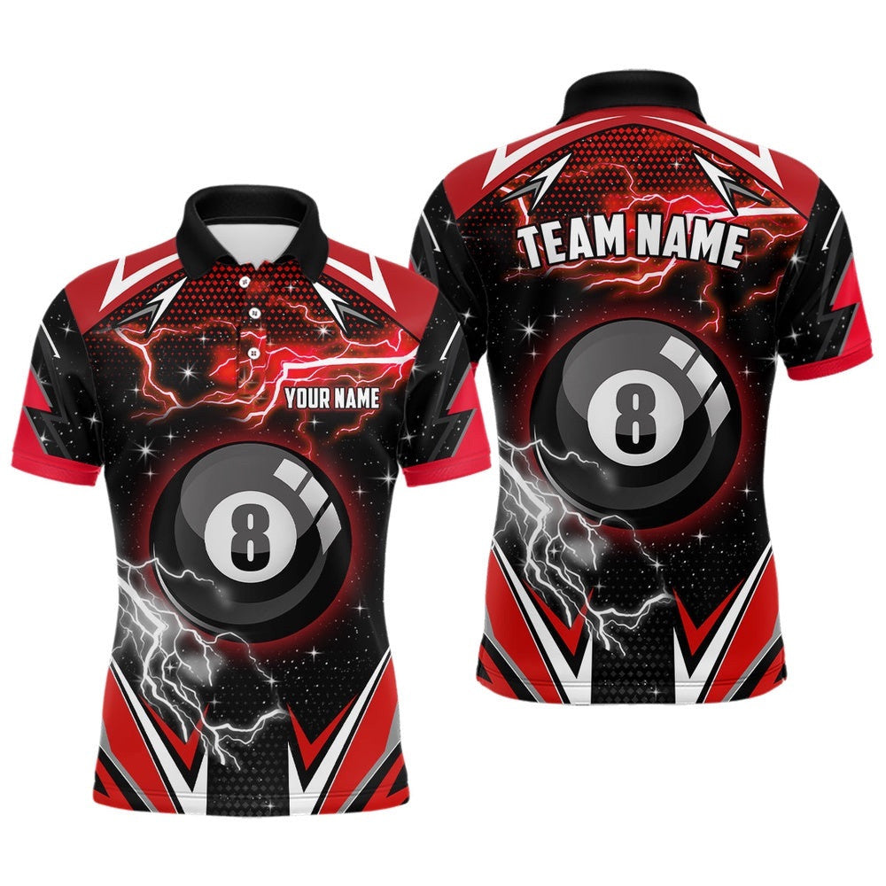 8 Ball Pool Billiard Polo Custom Billiard Polo Shirts Team League Billiard Shirts, Personalized Billiard Polo Shirt